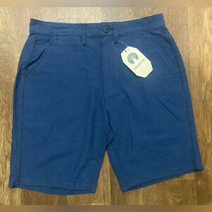 Weatherproof Flat Front Chino Shorts. Navy. 30 waist/9” inseam. NWT